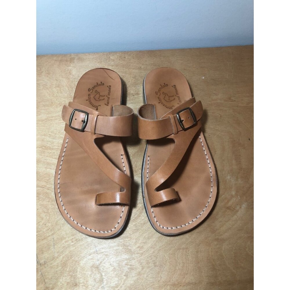 Men’s Jerusalem Tan Leather Sandal Size 9